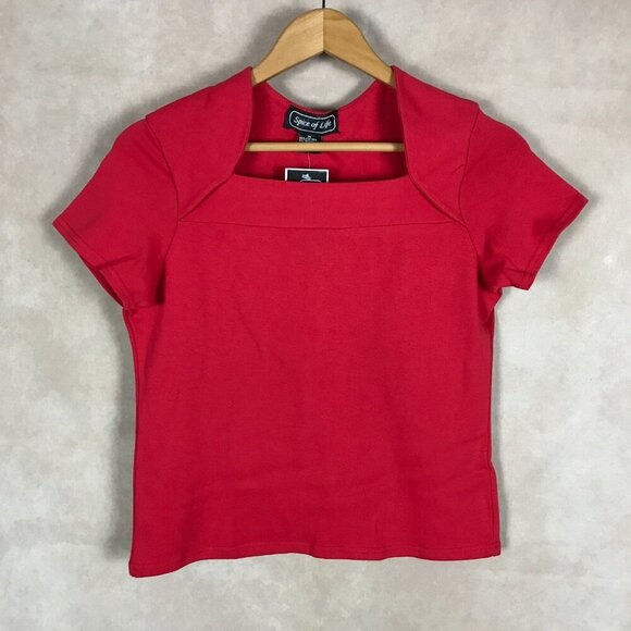 SPICE OF LIFE Bradlee's Vintage Square Neck Red Top NWT MEDIUM - Picture 2 of 11